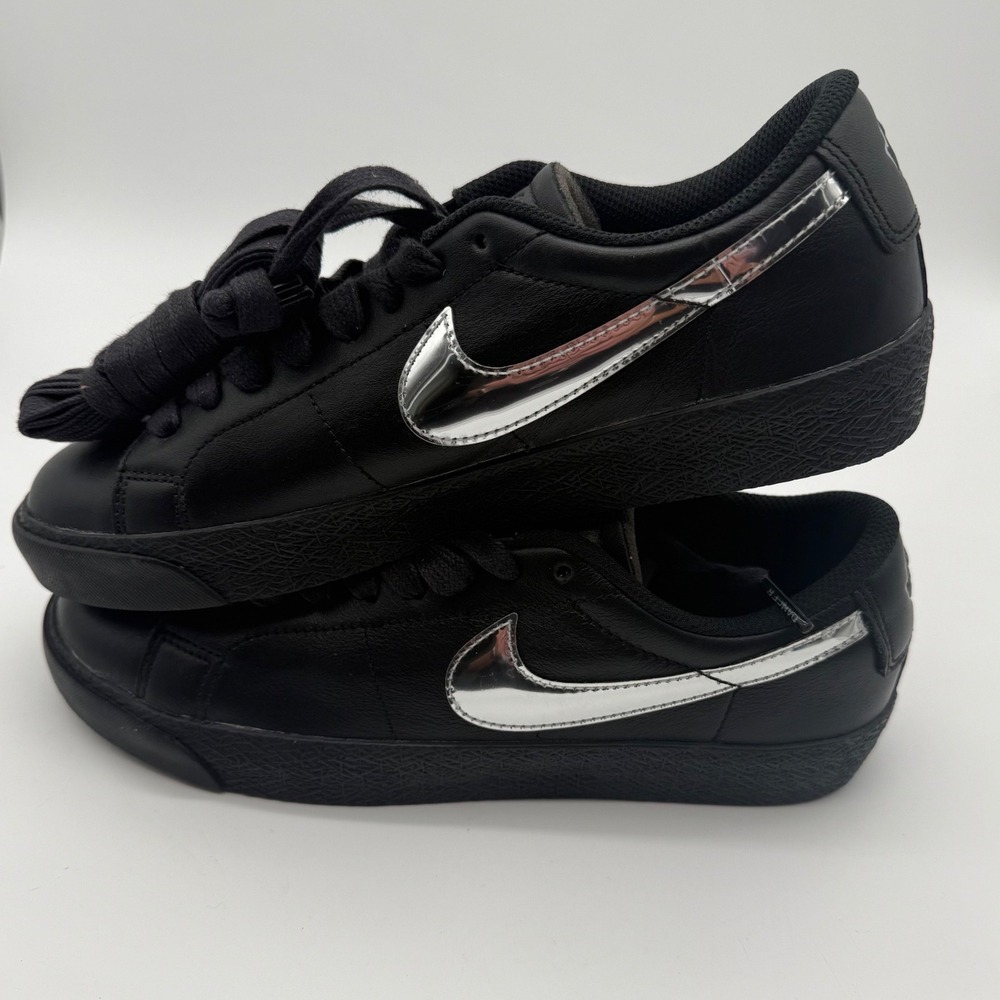 Nike SB Blazer Low Dancer Mens 6.5 Black Silver Like New HJ6703-001 Skate Shoes